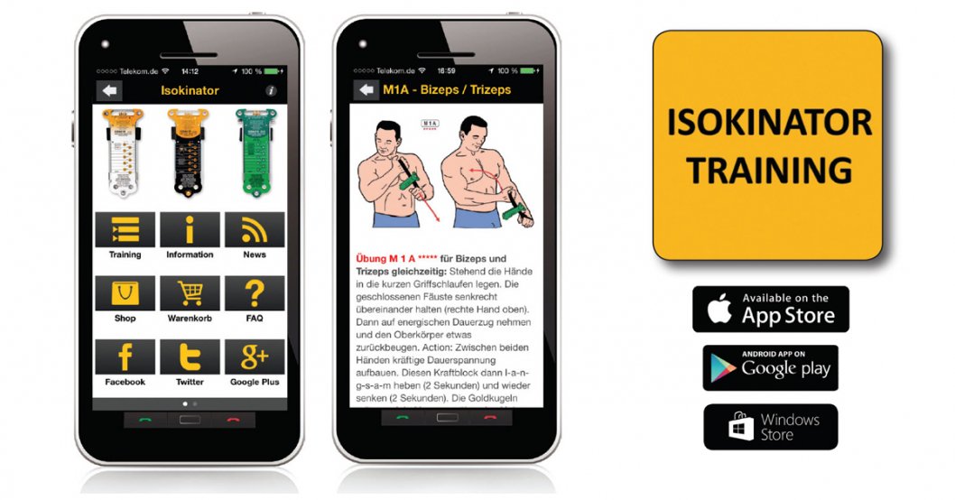 Isokinator App für das Mobilgerät oder Smartphone